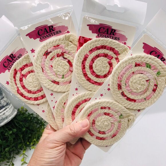 Stocking Stuffer Bundle Car Cup Holder Coasters 4 Sets of 2 (8 Coasters) Cherrie - Picture 2 of 5